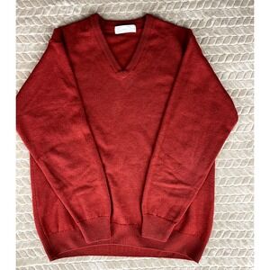 St Michael Mens Small Jumper‎ Lambswool Sweater Knit V-Neck Vintage
